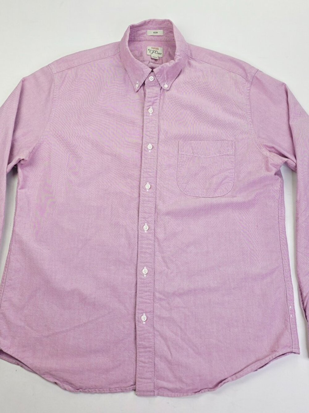 J. Crew Slim All Cotton Oxford Lavender Size Large Mens Button Down Long Sleeve